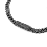 14K Black Gold 5.5MM Black Diamond Cuban Bracelet
