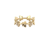 14K Gold Multi Butterfly Diamond Fashion Band