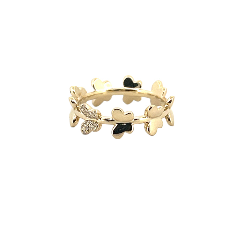 14K Gold Multi Butterfly Diamond Fashion Band