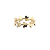 14K Gold Multi Butterfly Diamond Fashion Band