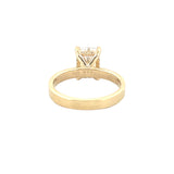 14K Gold Lab Grown 3.00 Carat Elongated Cushion Diamond Under Halo and 3MM Solitaire Engagement Ring