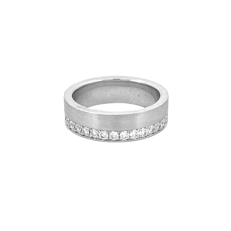 14K Gold Diamond Edge Mens Band