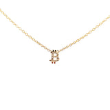 14K Gold Diamond Bitcoin Pendant Necklace