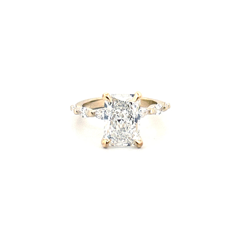14K Gold 2.50 Carat Lab Grown Radiant Marquise Setting Engagement Ring
