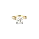 14K Two Tone Gold 3.00 Carat Lab Grown Radiant 3D Setting Engagement Ring