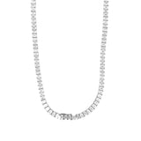 14K Gold 40.00 Carat Lab Grown Emerald Diamond Tennis Necklace