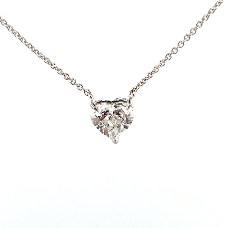 14K Gold 2.00 Carat Lab Grown Heart Diamond Pendant