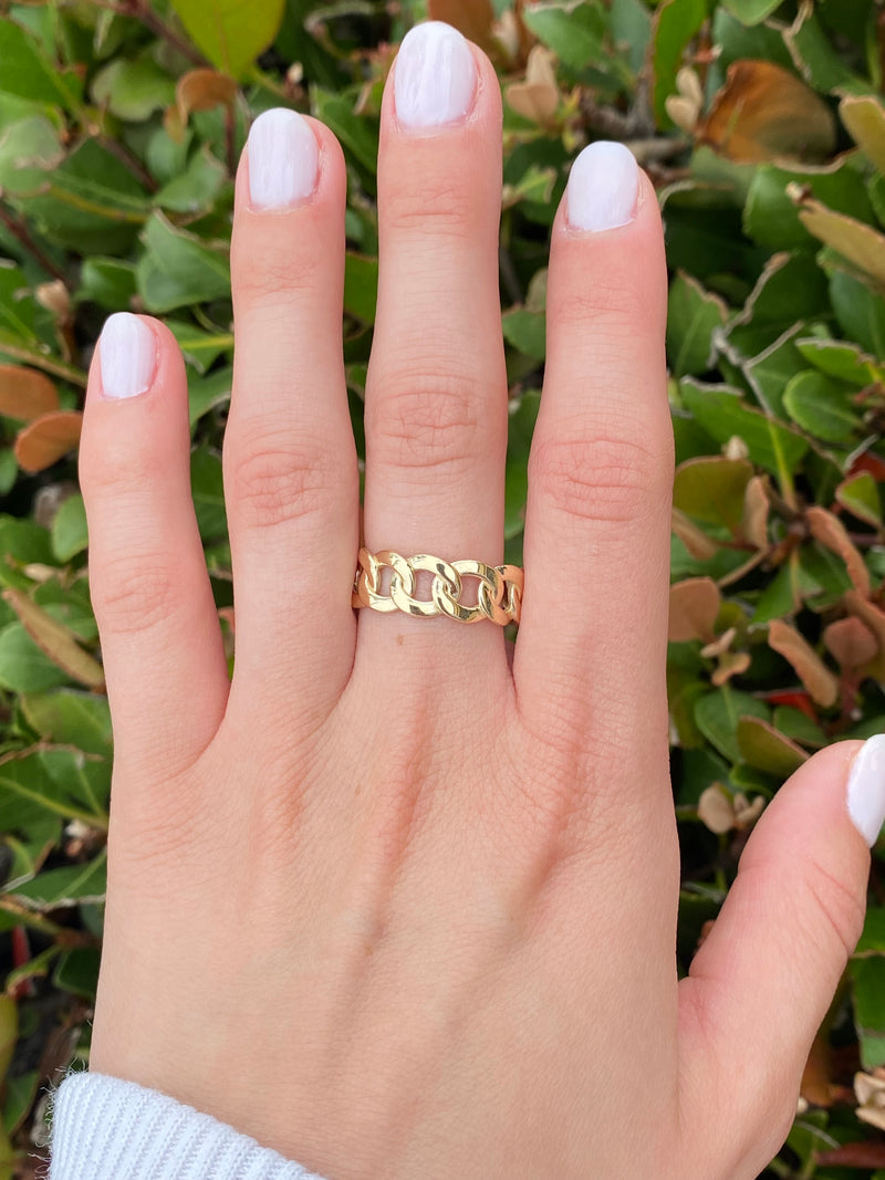 14K Yellow Gold 8MM Cuban Band