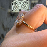 14K Gold Oval Lab Grown Diamond Open Gallery Engagement Ring