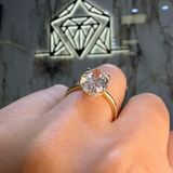 14K Gold Oval Lab Grown Diamond Open Gallery Engagement Ring