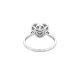 14K Gold Heart Diamond Cluster Ring