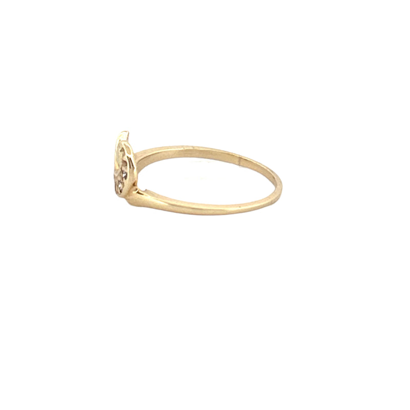 14K Gold Moon Swirl Diamond Band
