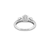14K Gold Three Stone 6-Prong 1.00 Carat Lab Grown Diamond Trellis Prong Set Engagement Ring