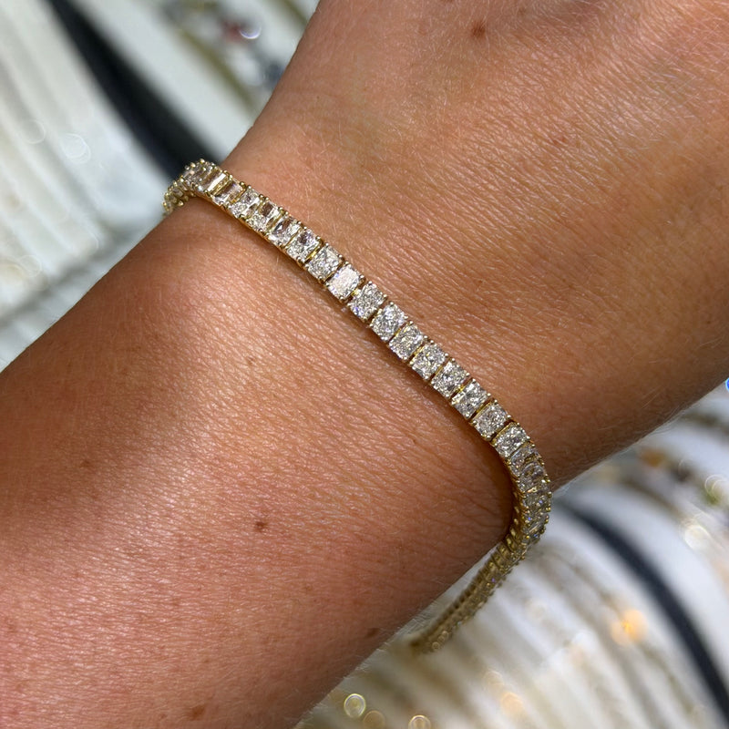 14K Gold Radiant Lab Grown Diamond Tennis Bracelet