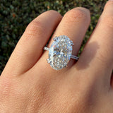 14K Gold 5.00 Carat Oval Lab Grown Diamond Open Gallery Cathedral Engagement Ring