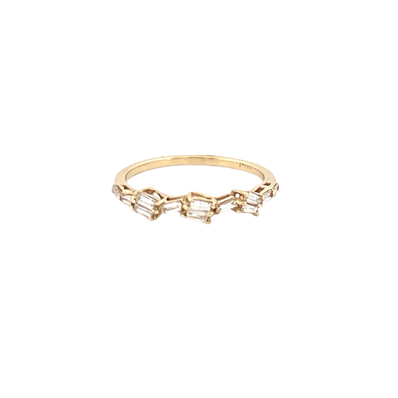 14K Gold Single and Duo Diamond Baguette Band