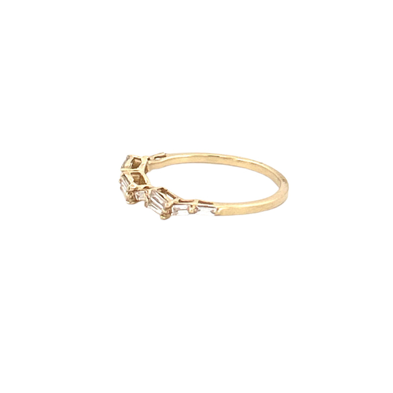 14K Gold Single and Duo Diamond Baguette Band