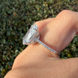 14K Gold 5.00 Carat Oval Lab Grown Diamond Open Gallery Cathedral Engagement Ring