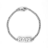 14K Gold BABE Curb Bracelet