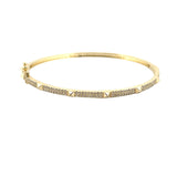 14K Gold Mini Spiked Diamond Bangle