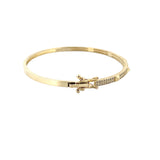 14K Gold Mini Spiked Diamond Bangle