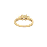 14K Gold 1.10 Carat Natural 3 Stone Princess Cut Diamond Engagement Ring