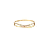 14K Gold Wavy Diamond and Straight Split Band