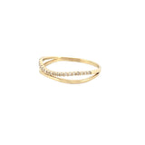 14K Gold Wavy Diamond and Straight Split Band