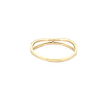 14K Gold Wavy Diamond and Straight Split Band