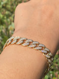 14K Gold Diamond Cuban 9MM Bracelet