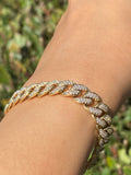 14K Gold Diamond Cuban 9MM Bracelet