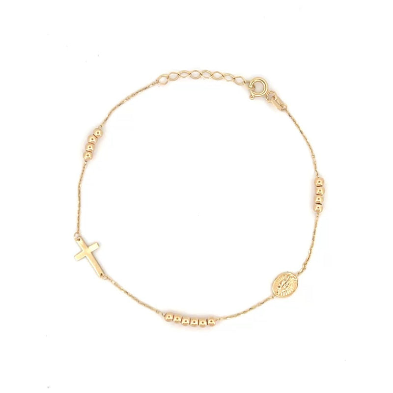 14K Gold Rosary and Beads Bracelet