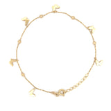 14K Gold Butterfly Bead Bracelet