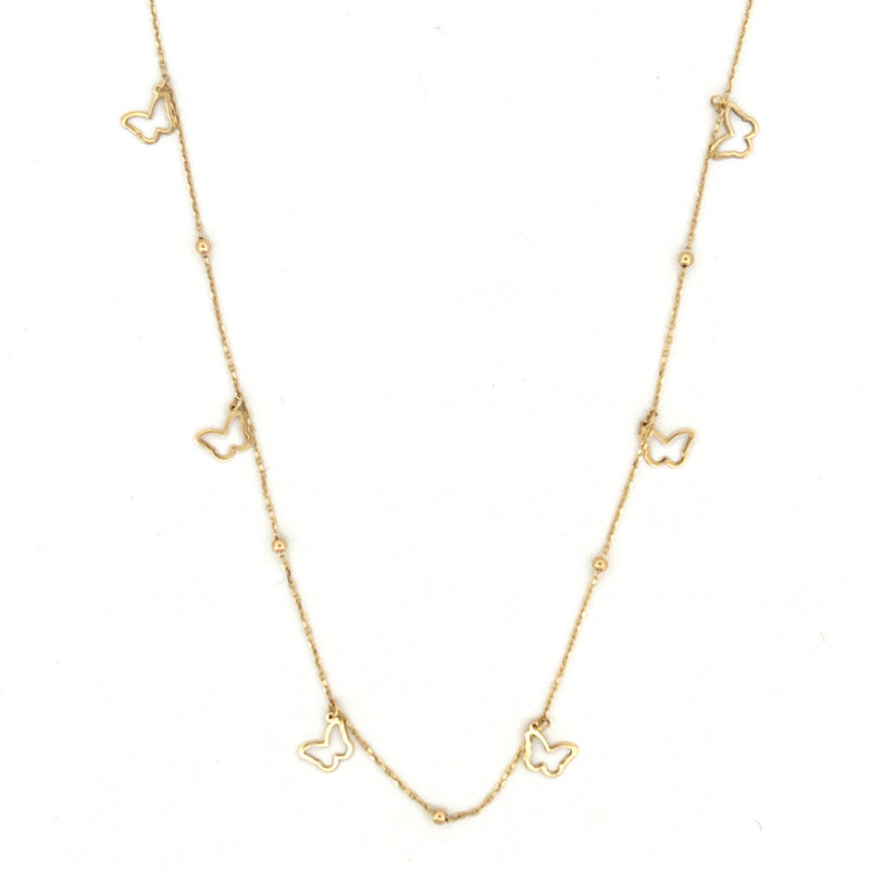 14K Gold Open Butterfly Necklace