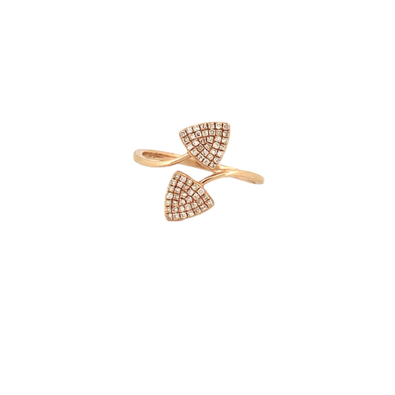 14K Gold Open Diamond Pave Trillion Shape Band