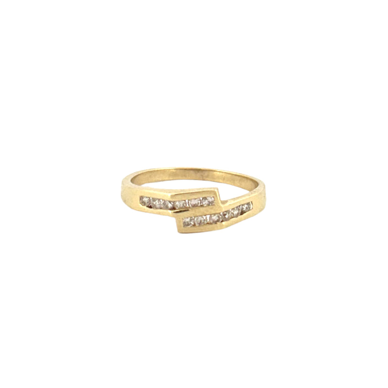 14K Gold Channel Set Flat Top Diamond Band