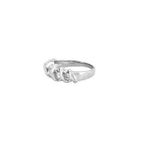 14K Gold Slanted Wide Prong Five Diamond Band