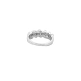 14K Gold Slanted Wide Prong Five Diamond Band