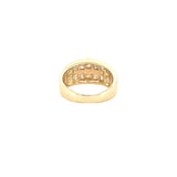 14K Gold Two Row Princess Diamond Steps Band