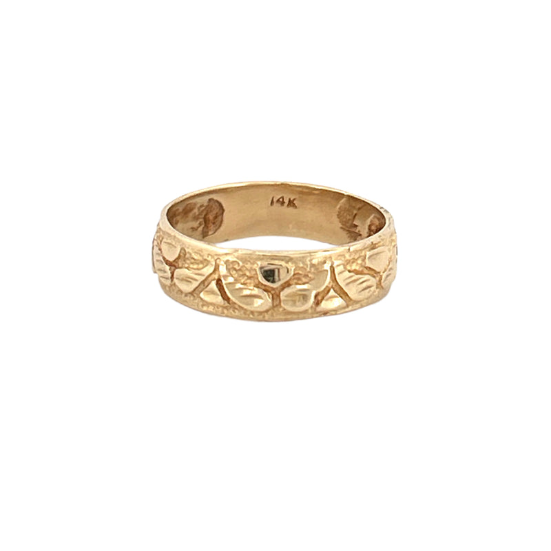 14K Gold Nugget Pattern Band