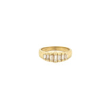 14K Gold Stepped Baguette Diamond Band