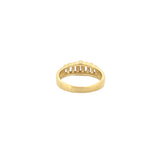 14K Gold Stepped Baguette Diamond Band