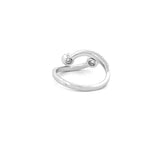 14K Gold Open Duo Round Halo Pave Band