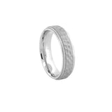 14K Gold Hammered and Dotted Edge Mens Band