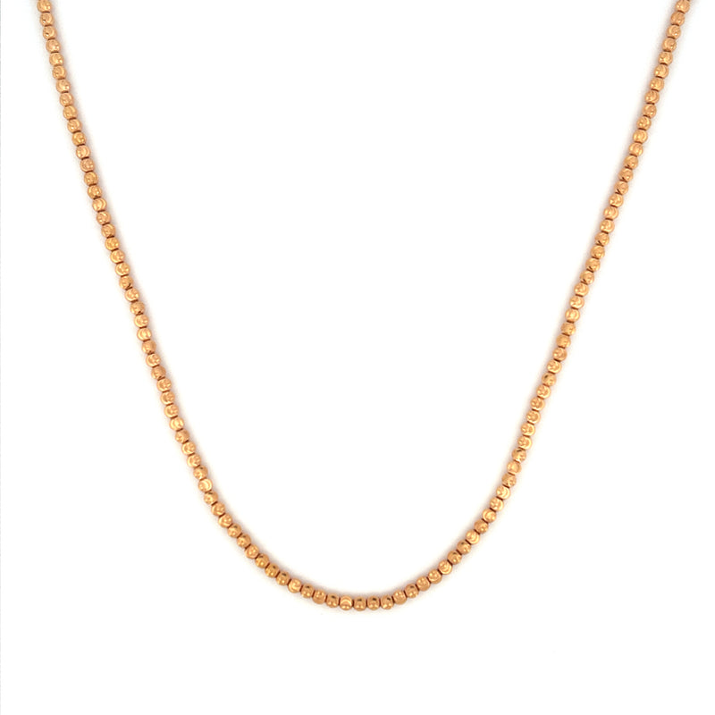 14K Gold Moon Cut Bead Chain Necklace