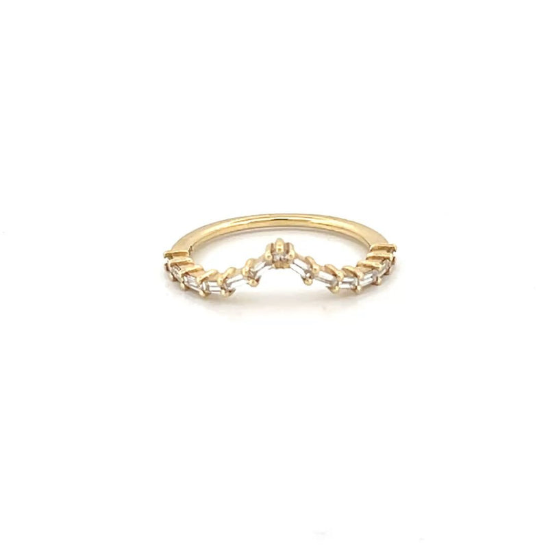 14K Gold Baguette Diamond Tiara Band