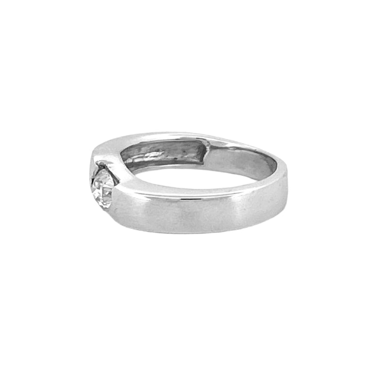 14K Gold Curved Mens Diamond Band