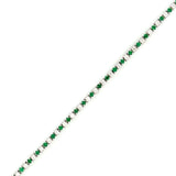 14K Gold Emerald and Diamond Tennis Bracelet
