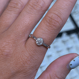 14K Gold Round Diamond Bezel Band