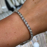 14K Gold Round Diamond Cut Natural Diamond Tennis Bracelet